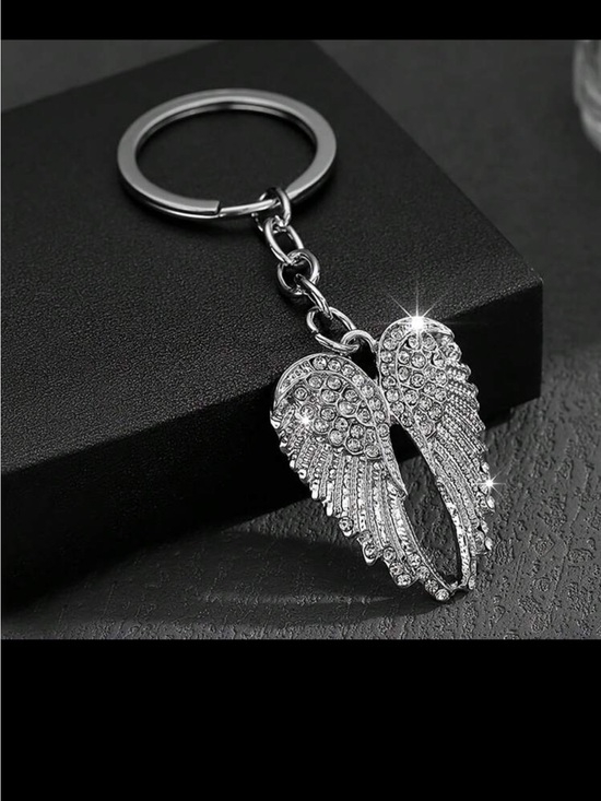 Handbags - Silver Crystal Angel Wings Keychain/ bag charm